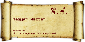 Magyar Aszter névjegykártya