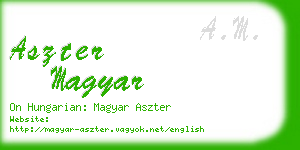 aszter magyar business card